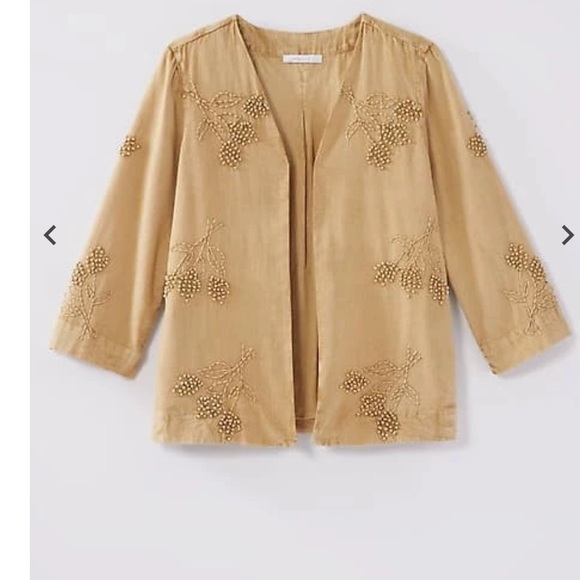 - J Jill Pure Jill Hand-Embroidered Jacket NWT L - Picture 3 of 9